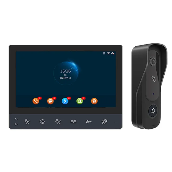 AT-I-K741F/TWСR Black Комплект FHD аналоговой домофонии с WiFi и контроллером