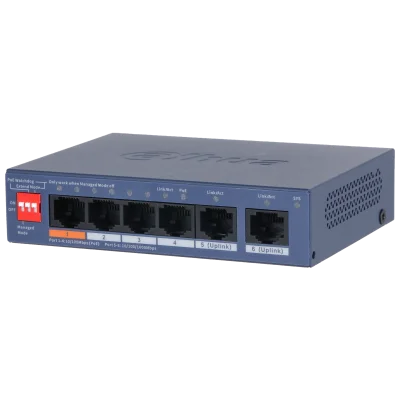 DH-CS4006-4ET2GT-60 Коммутатор сетевой 6 портовый гигабитный неуправляемый с РоЕ