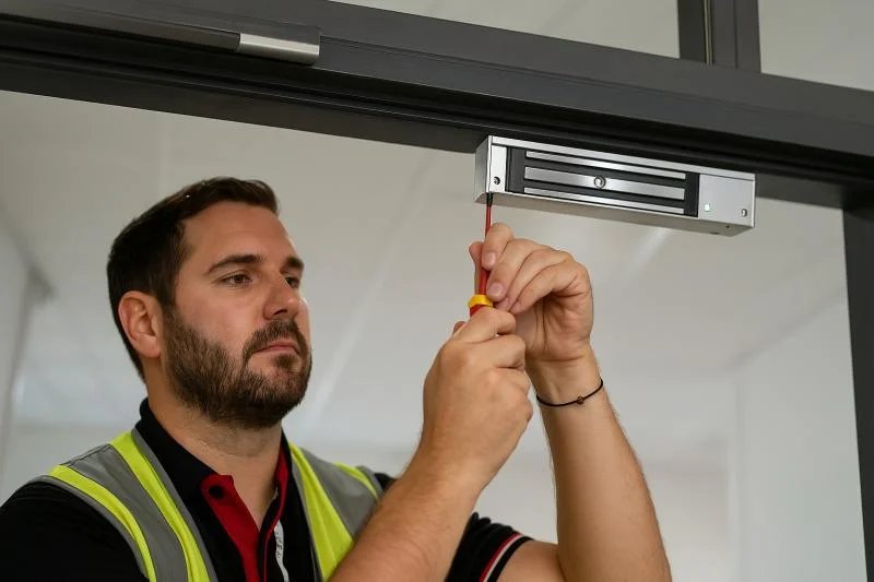 Установка электромагнитного замка