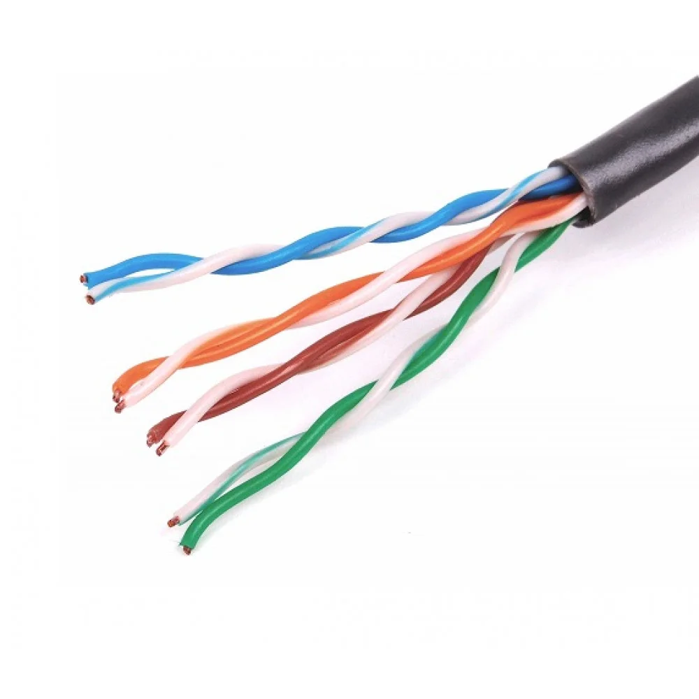 UTP витая пара КСВПП-Cat 5e 4*2*0,52 внешний (уличный), медь, PE 305м цвет черный 