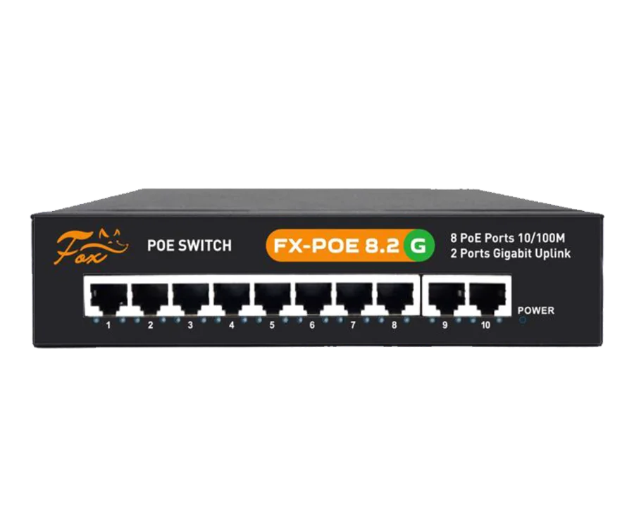 FX-POE8.2G Сетевой коммутатор 10 портов, 2 порта UPLINK 10/100/1000 Мбит/