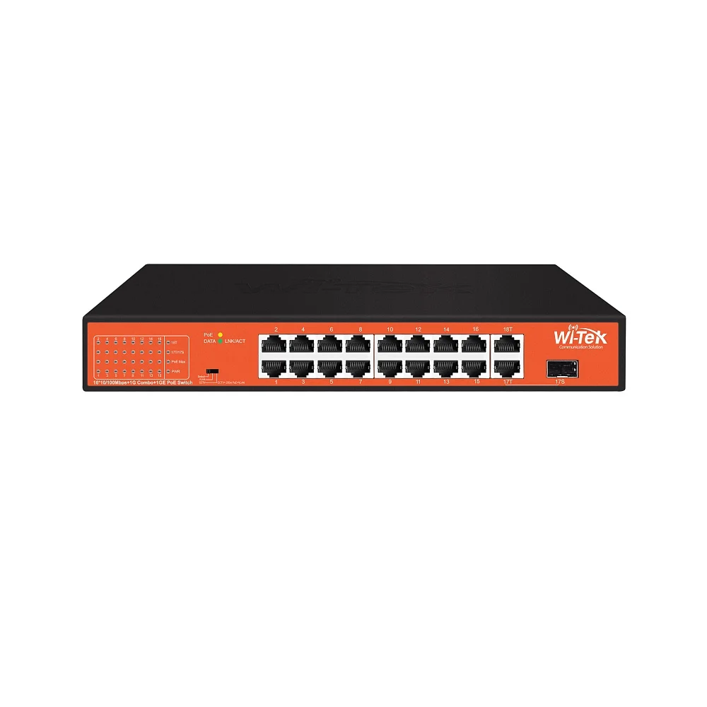 WI-PS518GH Неуправляемый коммутатор 16 PoE порта 