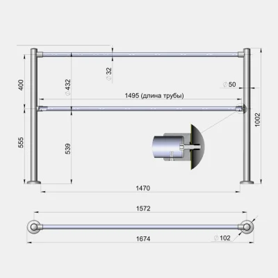 Комплект ограждения 3V 1,5 м