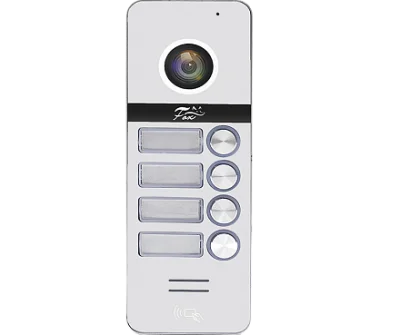 FX-CP80 СЕРЕБРО 4-е КНОПКИ панель 4-х проводная с контроллером и считывателем Mifare