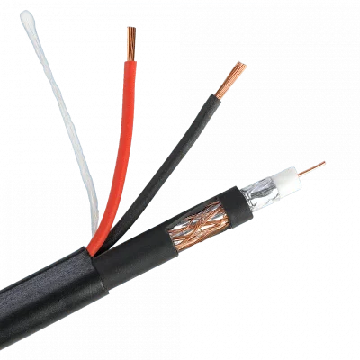 РК 75+2x0.5 (48) кабель РЕ внешний, черный. Для видеонаблюдения