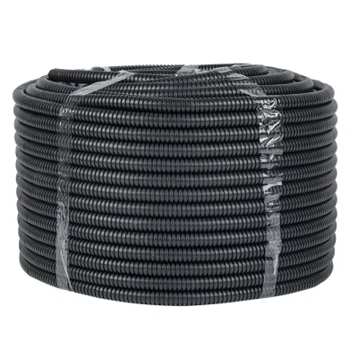 Труба гофр. негорючая безгалогеновая FRHF Plast с протяжкой d16 мм (100 м) черная