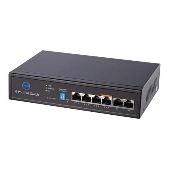 AT-NS-4P2-65 (3F) Неуправляемый РoЕ коммутатор на 6 портов Функция AI-PoE (watchdog) 4 порта 10/100B