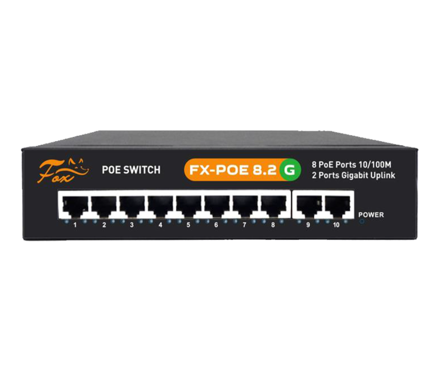 FX-POE8.2G Сетевой коммутатор 10 портов, 2 порта UPLINK 10/100/1000 Мбит/