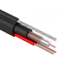 Кабель комбинированный КВК-П-2Э 2x0.75 мм2 75 Ом, outdoor, с тросом, 200 м